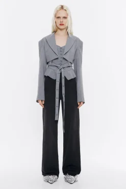 Mujer BIMBA Y LOLA Gabardinas Y Chaquetas<Chaqueta Sastre Corta Gris