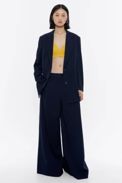 Mujer BIMBA Y LOLA Gabardinas Y Chaquetas<Chaqueta Sastre Cruzada Marino Oscuro