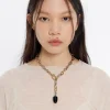 Mujer BIMBA Y LOLA Collares<Collar Cadena Y Piedra Negra