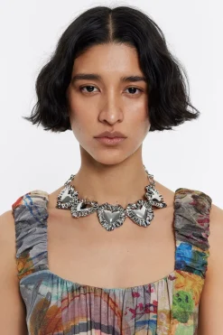 Mujer BIMBA Y LOLA Bisuteria<Collar Cojines Corazon Plateado