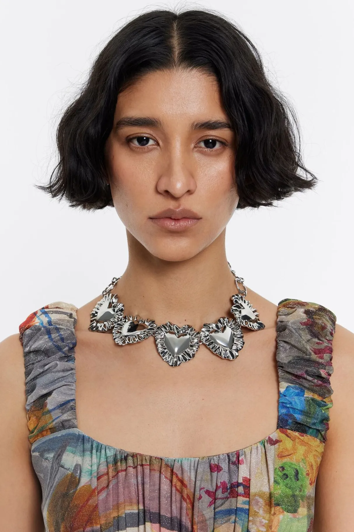 Mujer BIMBA Y LOLA Bisuteria<Collar Cojines Corazon Plateado