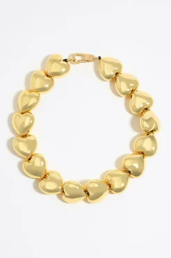 Mujer BIMBA Y LOLA Collares<Collar Corazones Dorado