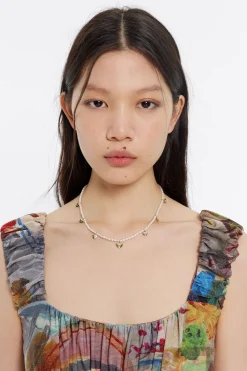 Mujer BIMBA Y LOLA Collares<Collar Corazones Dorados Y Perlas