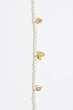 Mujer BIMBA Y LOLA Collares<Collar Corazones Dorados Y Perlas