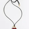 Mujer BIMBA Y LOLA Collares<Collar Cordon Piel Corazon Glitter Rojo