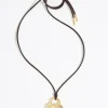 Mujer BIMBA Y LOLA Collares<Collar Cordon Piel Corazon Dorado