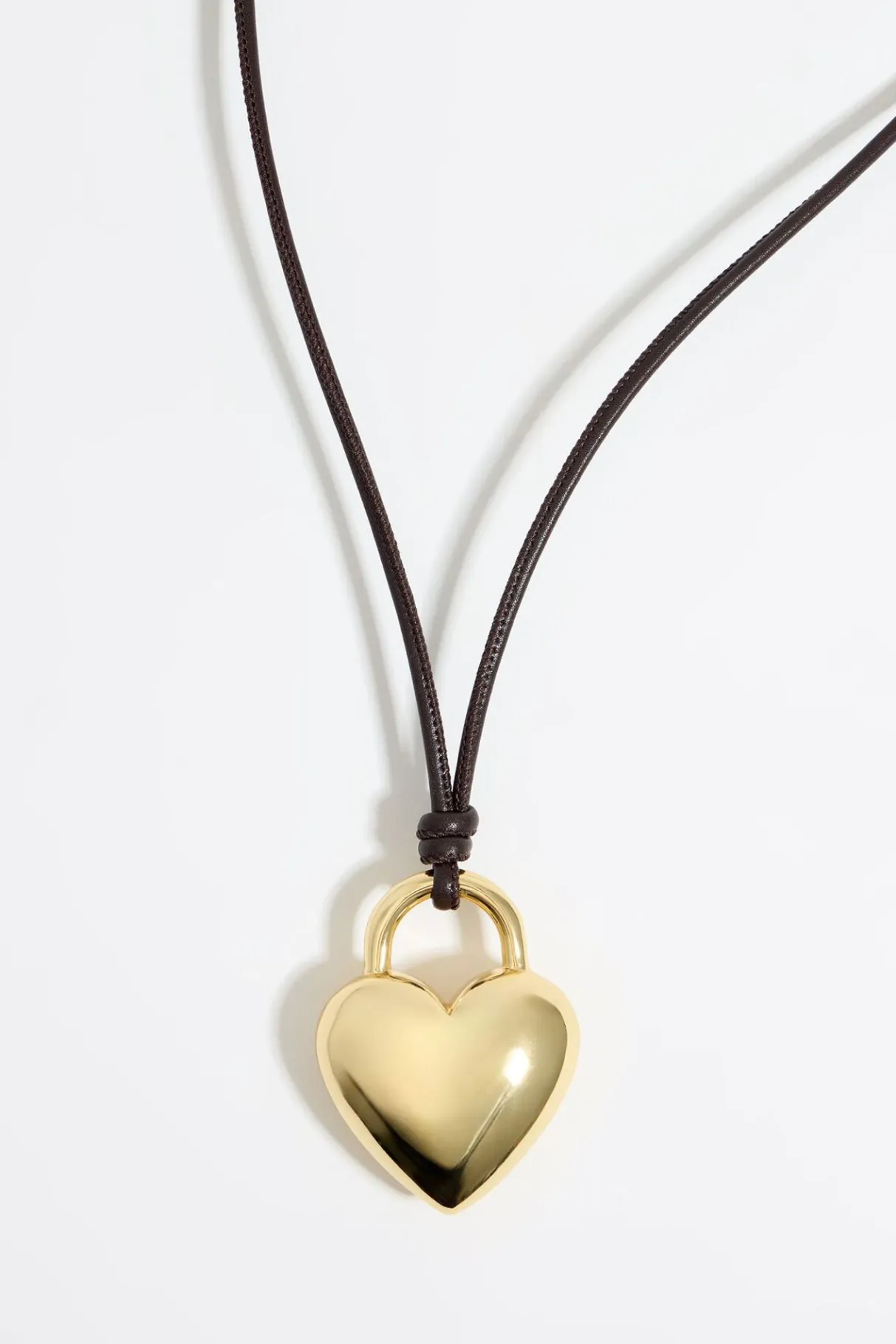 Mujer BIMBA Y LOLA Collares<Collar Cordon Piel Corazon Dorado