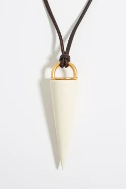 Mujer BIMBA Y LOLA Collares<Collar Cordon Piel Y Pincho Ceramica