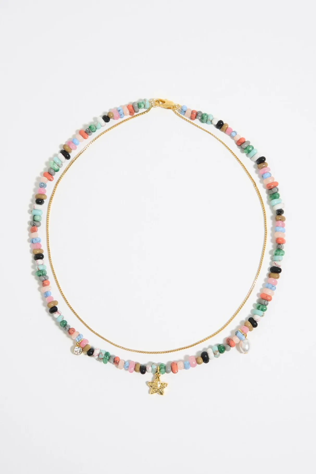 Mujer BIMBA Y LOLA Collares<Collar Doble Caracolas Y Piedras Multicolor