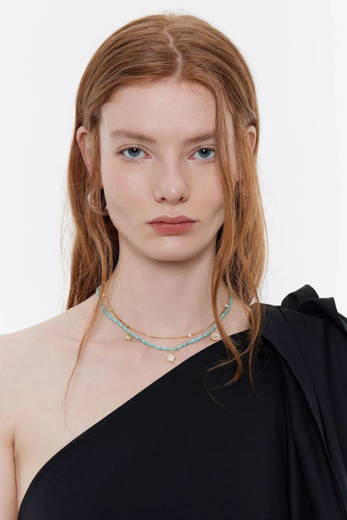 Mujer BIMBA Y LOLA Collares<Collar Doble Estrella De Mar Y Cadena Turquesa