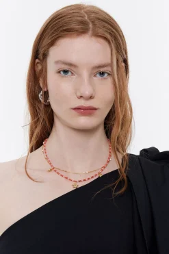 Mujer BIMBA Y LOLA Collares<Collar Doble Estrella De Mar Y Cadena Coral