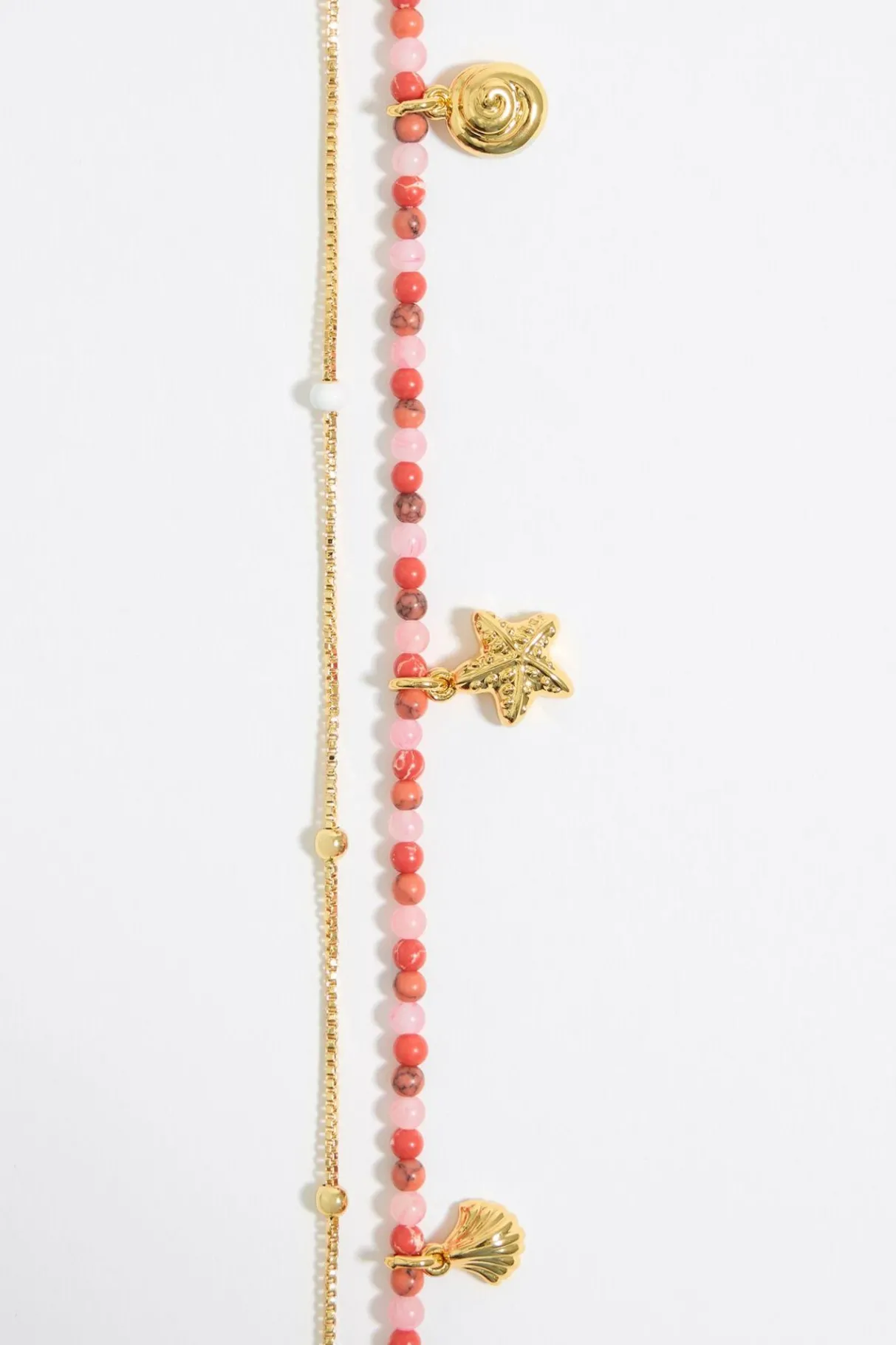 Mujer BIMBA Y LOLA Collares<Collar Doble Estrella De Mar Y Cadena Coral