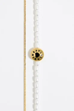 Mujer BIMBA Y LOLA Collares<Collar Doble Logo Candy Perlas Negro