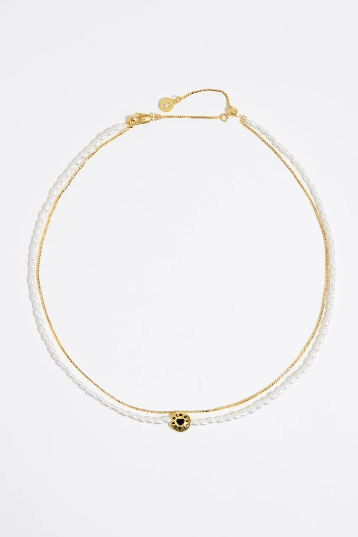 Mujer BIMBA Y LOLA Collares<Collar Doble Logo Candy Perlas Negro