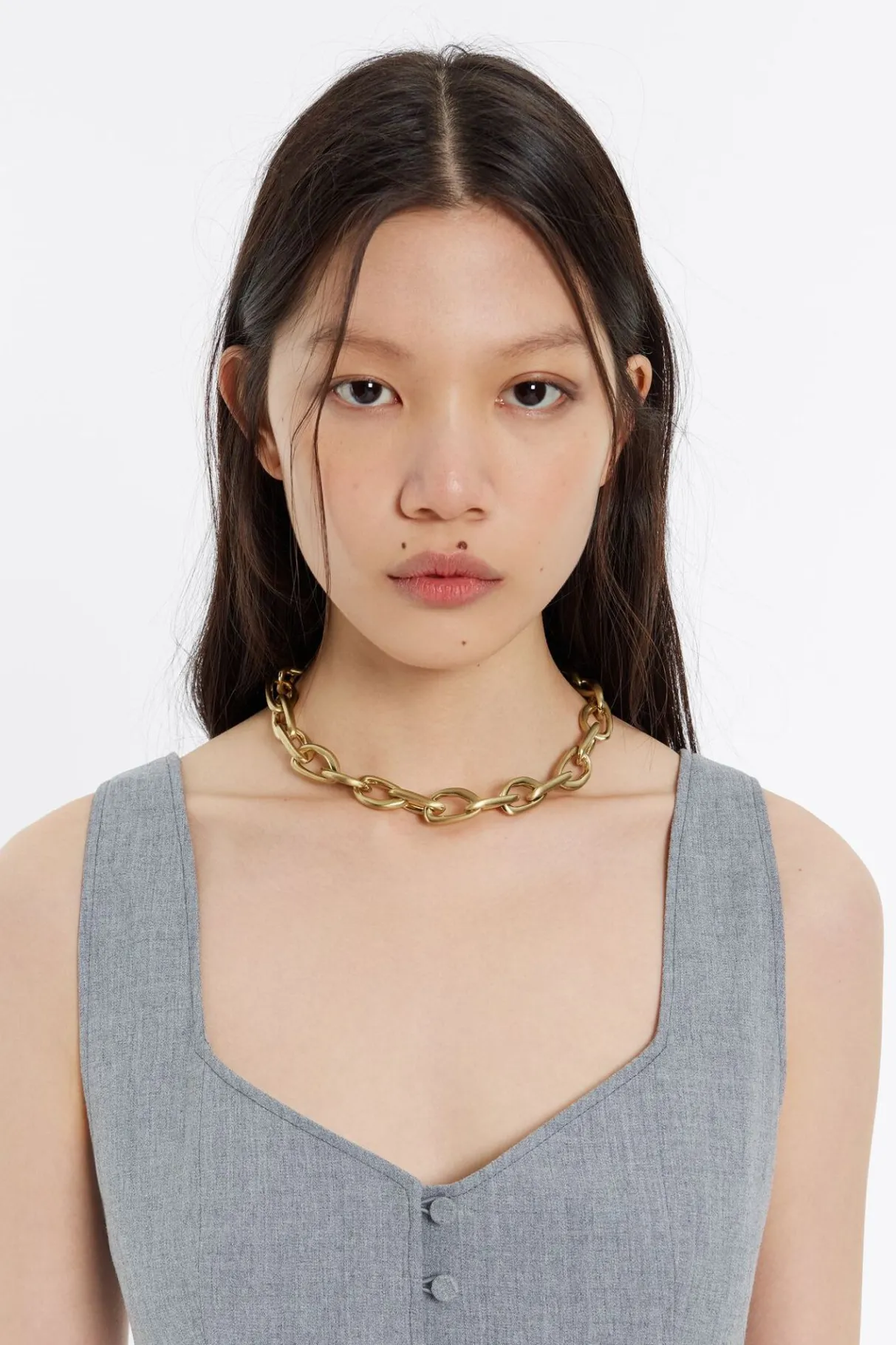 Mujer BIMBA Y LOLA Collares<Collar Eslabones Irregulares Dorado