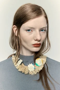 Mujer BIMBA Y LOLA Bisuteria<Collar Flores Ceramica Y Rafia