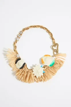 Mujer BIMBA Y LOLA Collares<Collar Flores Ceramica Y Rafia