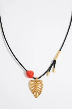 Mujer BIMBA Y LOLA Collares<Collar Largo Hoja Dorado Mate