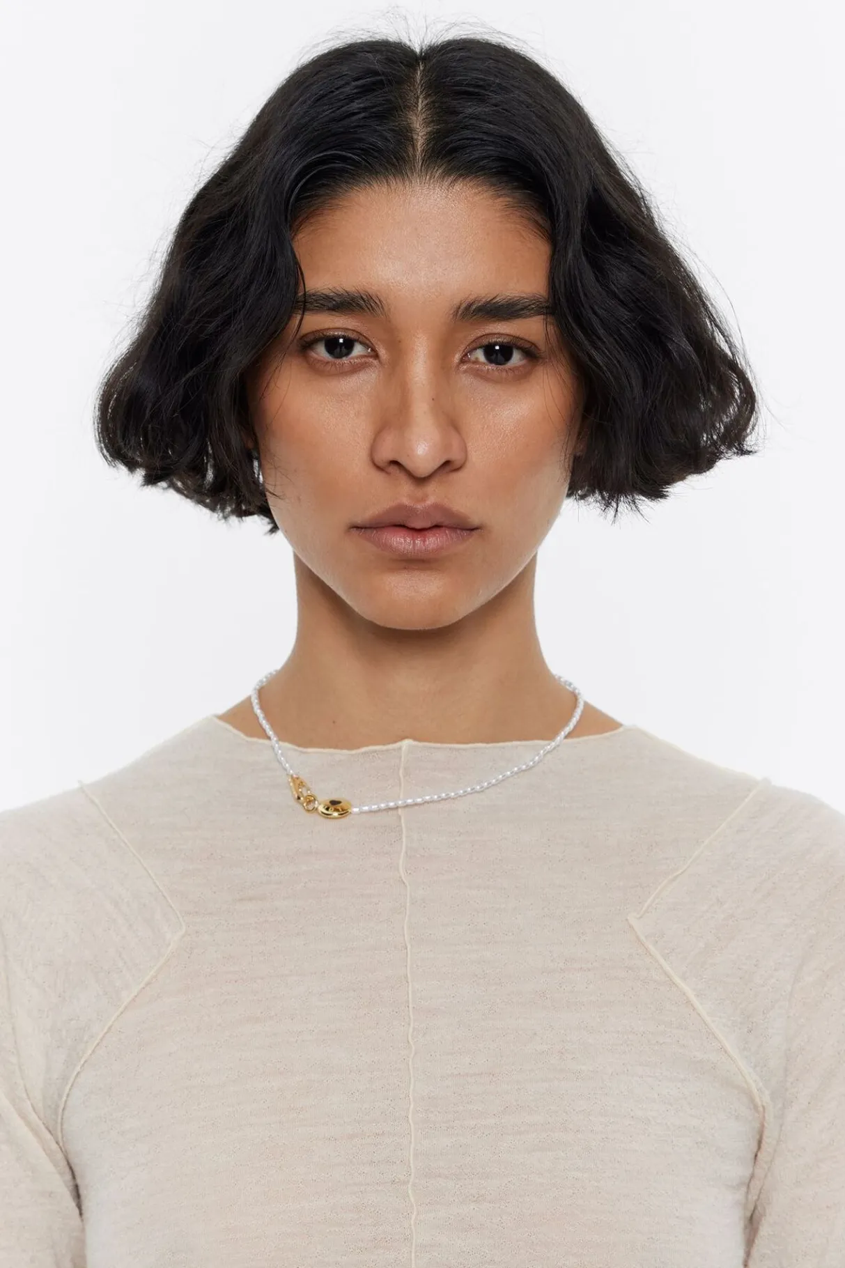 Mujer BIMBA Y LOLA Collares<Collar Logo Candy Perlas Blanco