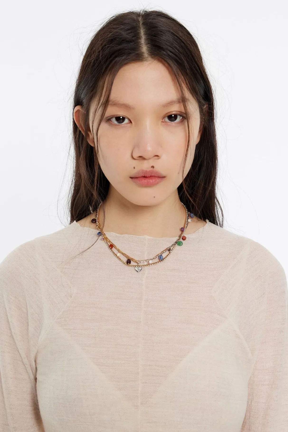 Mujer BIMBA Y LOLA Collares<Collar Multicadenas Cristales Y Piedras Multicolores