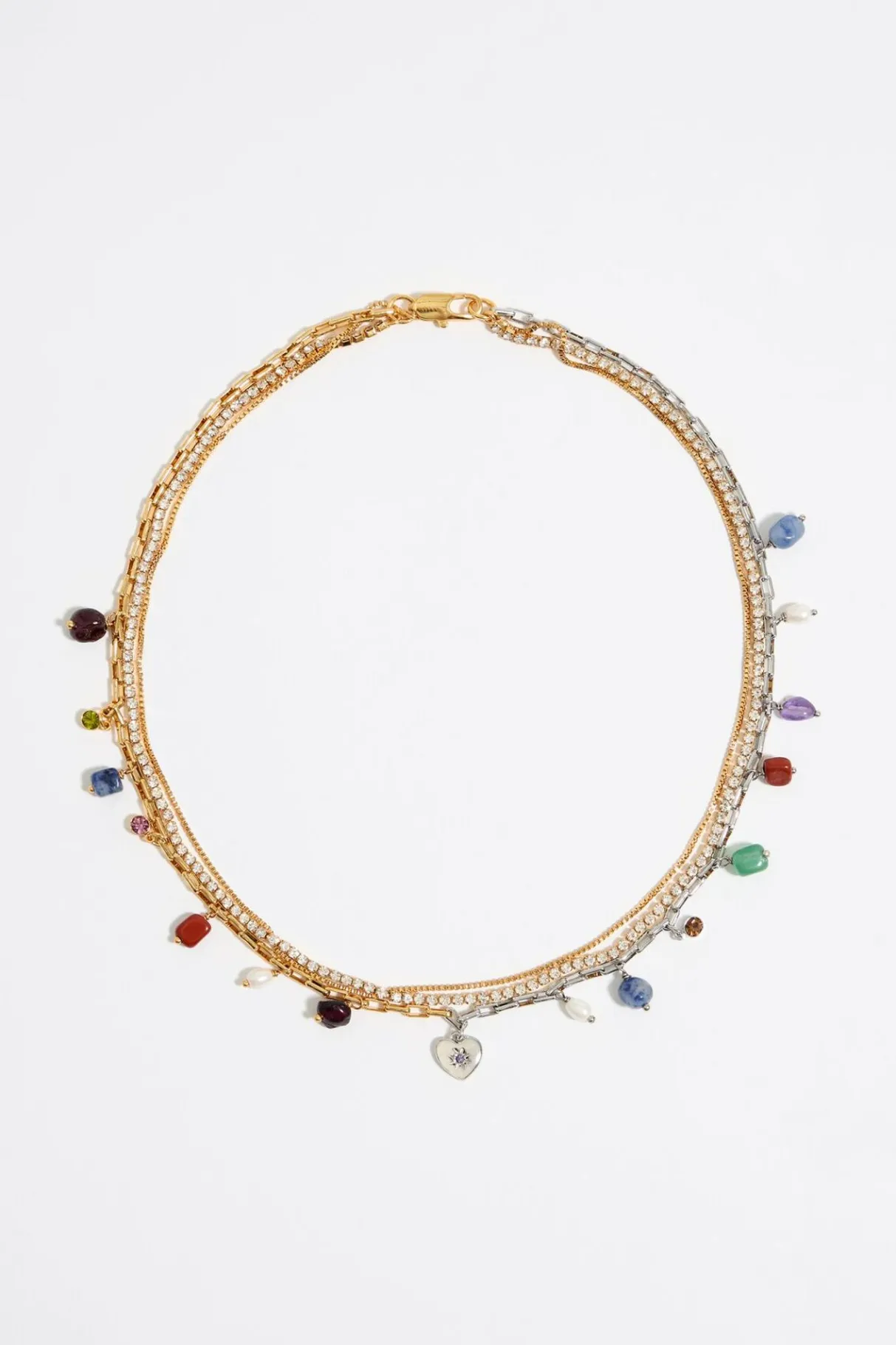 Mujer BIMBA Y LOLA Collares<Collar Multicadenas Cristales Y Piedras Multicolores