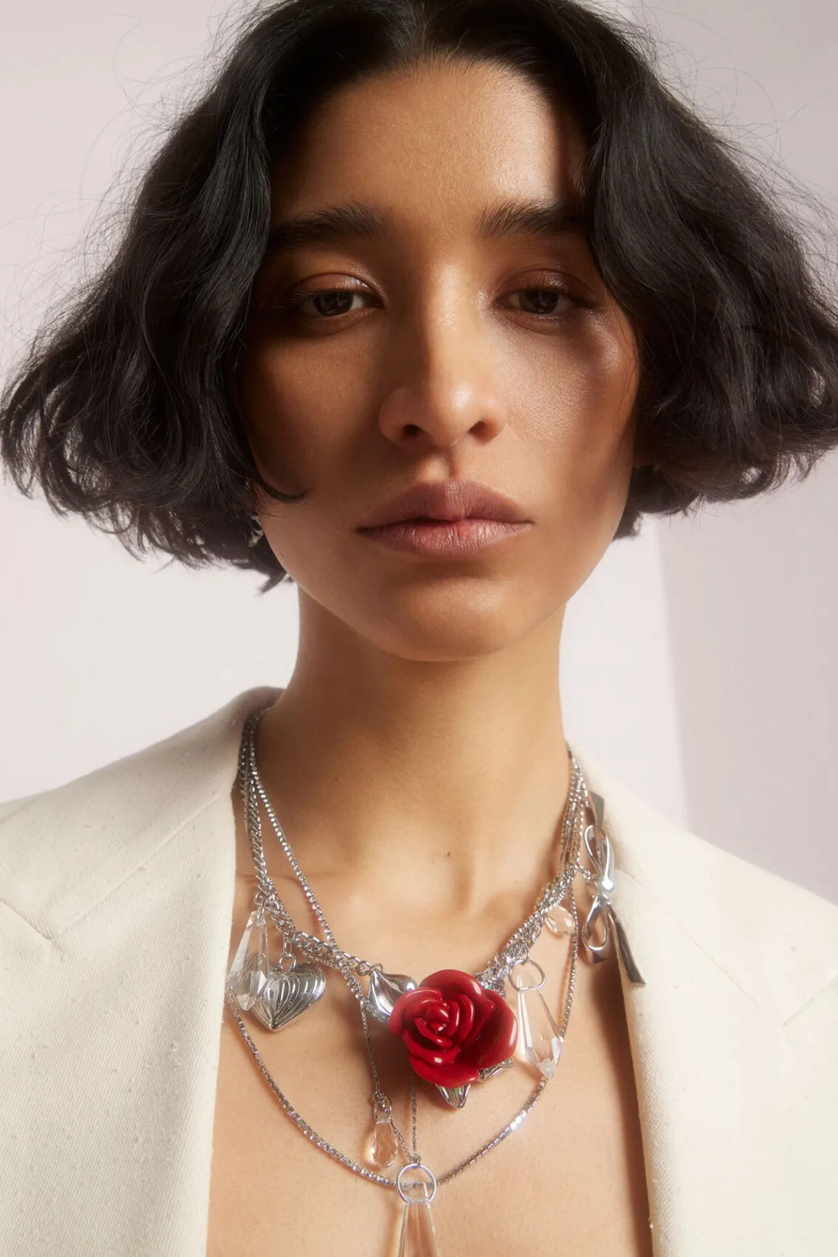 Mujer BIMBA Y LOLA Collares<Collar Multicadenas Cristales Y Rosa