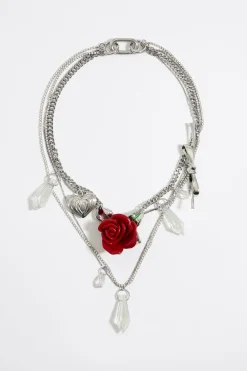 Mujer BIMBA Y LOLA Collares<Collar Multicadenas Cristales Y Rosa