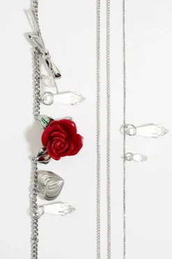 Mujer BIMBA Y LOLA Collares<Collar Multicadenas Cristales Y Rosa