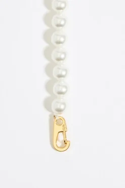 Mujer BIMBA Y LOLA Collares<Collar Perlas Corazon Metal Dorado