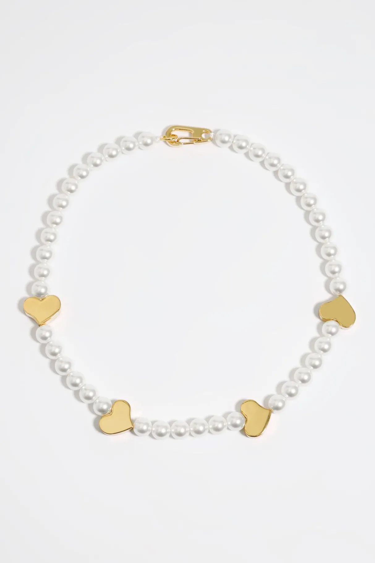 Mujer BIMBA Y LOLA Collares<Collar Perlas Corazones Dorado