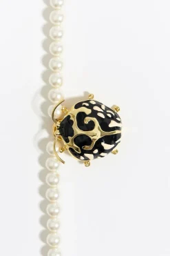 Mujer BIMBA Y LOLA Collares<Collar Perlas Escarabajo Negro