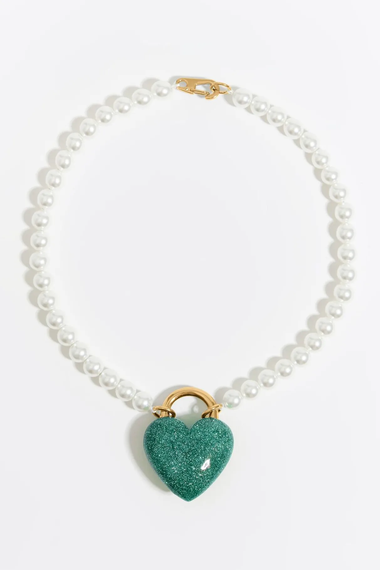 Mujer BIMBA Y LOLA Collares<Collar Perlas Y Corazon Glitter Turquesa