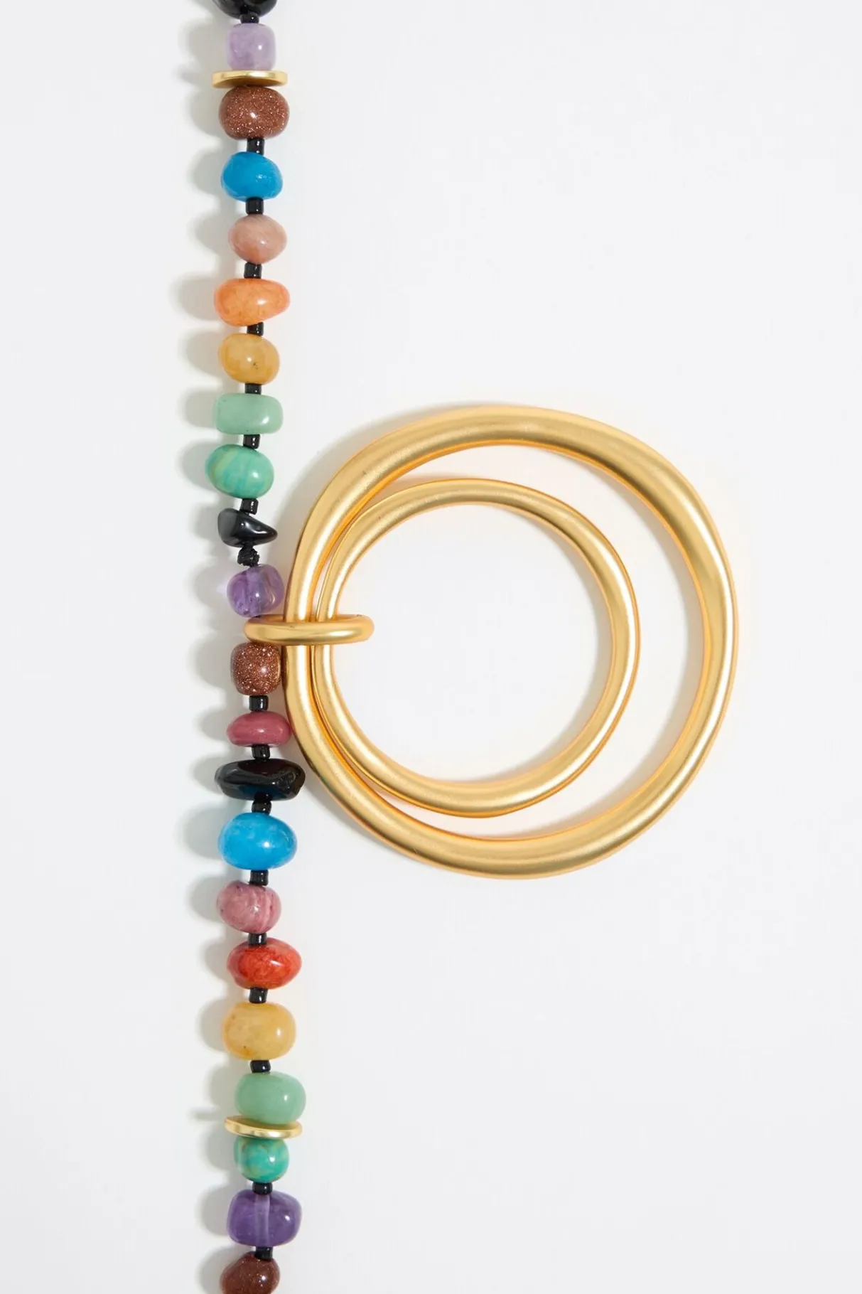 Mujer BIMBA Y LOLA Collares<Collar Piedras Multicolores Arandelas Dorado Mate