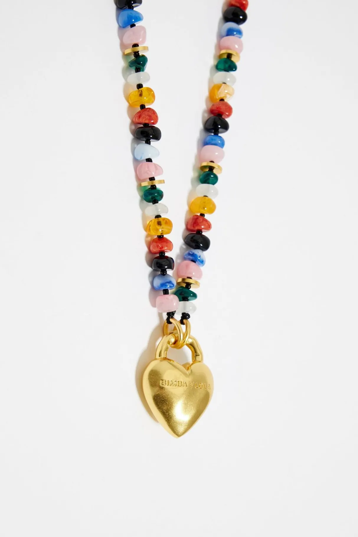 Mujer BIMBA Y LOLA Collares<Collar Resinas Multicolor Candado Corazon