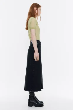 Mujer BIMBA Y LOLA Denim<Falda Midi Denim Negra