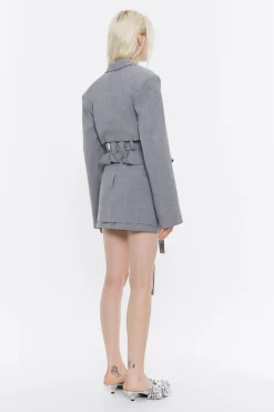 Mujer BIMBA Y LOLA Total Look<Falda Mini Lana Fria Gris