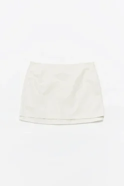 Mujer BIMBA Y LOLA Faldas<Falda Mini Piel Gris Hielo