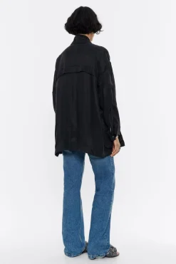 Mujer BIMBA Y LOLA Gabardinas Y Chaquetas<Gabardina Corta Fluida Negra