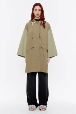 Mujer BIMBA Y LOLA Gabardinas Y Chaquetas<Gabardina Linea A Algodon Caqui