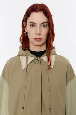 Mujer BIMBA Y LOLA Gabardinas Y Chaquetas<Gabardina Linea A Algodon Caqui