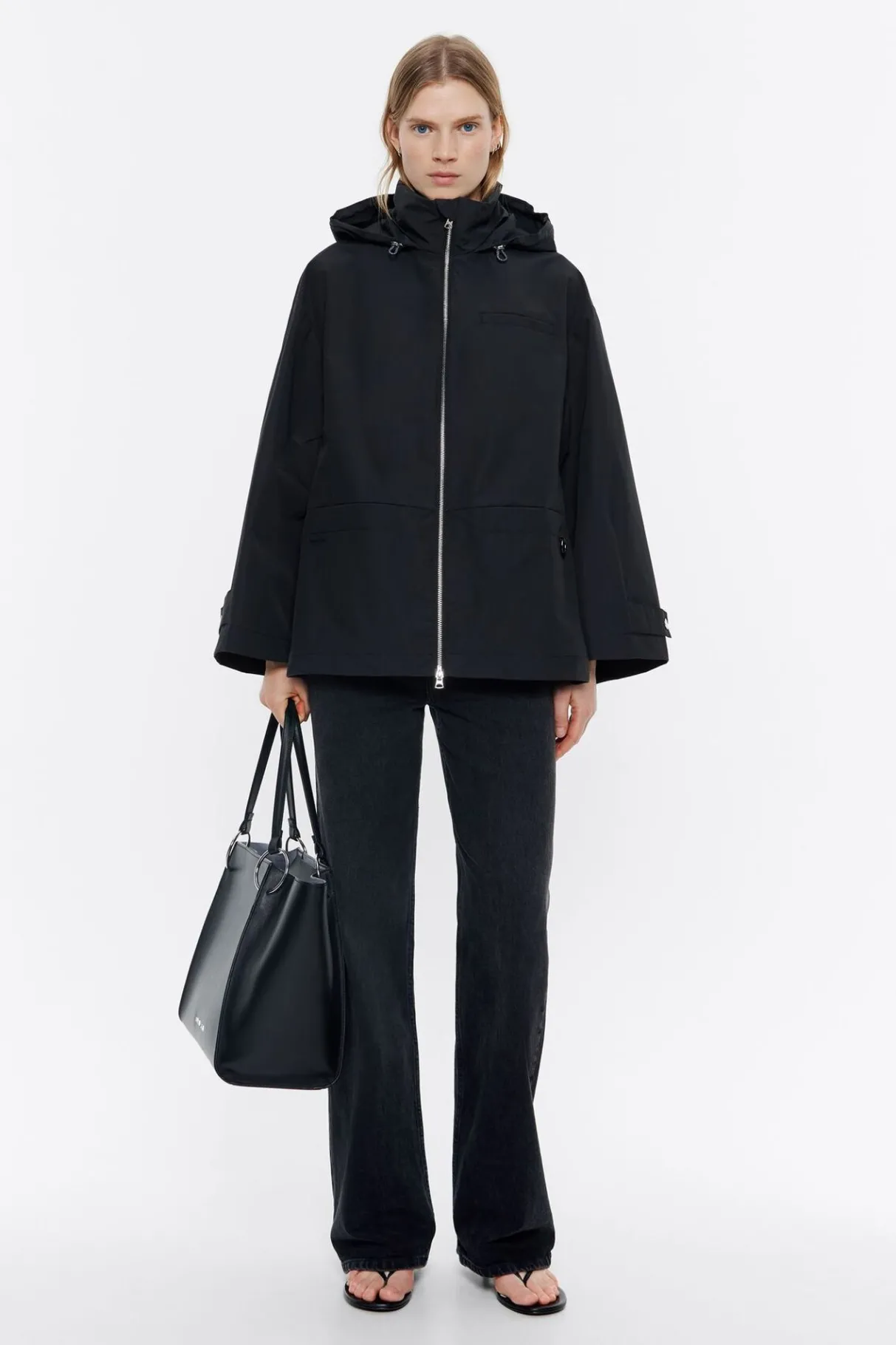 Mujer BIMBA Y LOLA Gabardinas Y Chaquetas<Gabardina Linea A Corta Negra