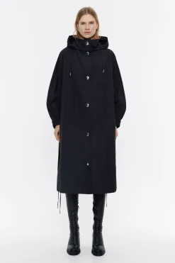 Mujer BIMBA Y LOLA Gabardinas Y Chaquetas<Gabardina Linea A Larga Negra