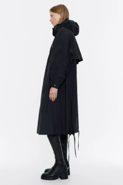 Mujer BIMBA Y LOLA Gabardinas Y Chaquetas<Gabardina Linea A Larga Negra