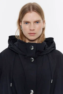 Mujer BIMBA Y LOLA Gabardinas Y Chaquetas<Gabardina Linea A Larga Negra