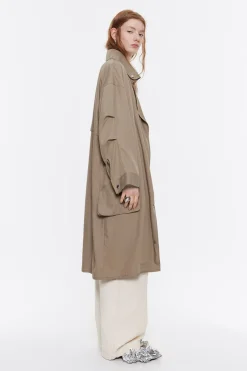 Mujer BIMBA Y LOLA Gabardinas Y Chaquetas<Gabardina Midi Fluida Caqui