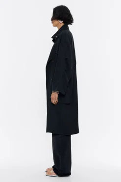 Mujer BIMBA Y LOLA Gabardinas Y Chaquetas<Gabardina Midi Fluida Negra