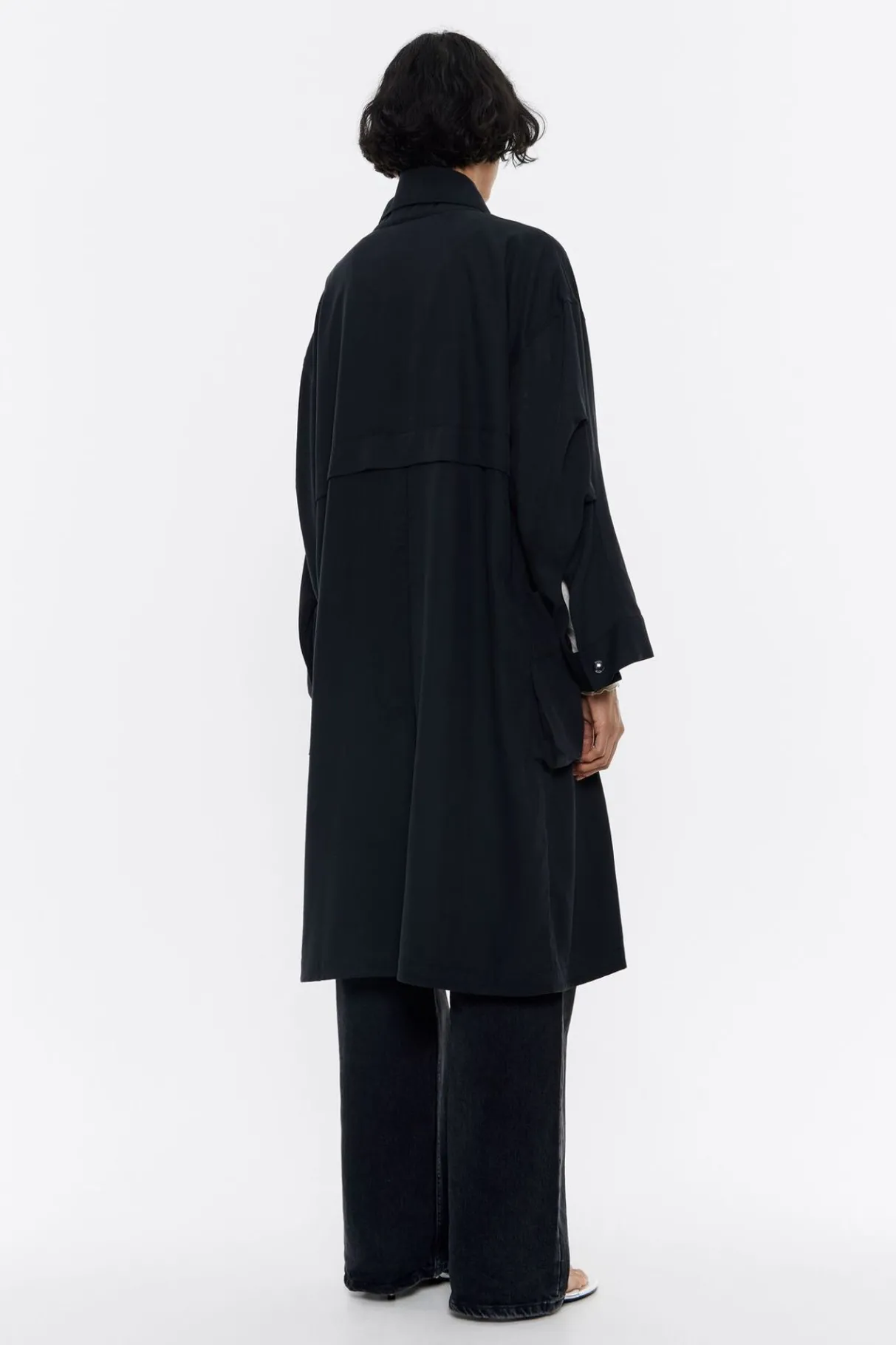 Mujer BIMBA Y LOLA Gabardinas Y Chaquetas<Gabardina Midi Fluida Negra