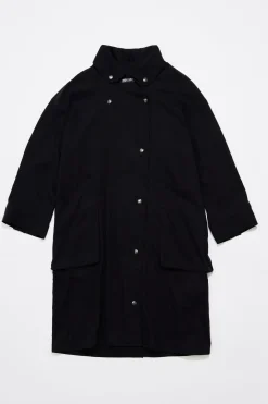 Mujer BIMBA Y LOLA Gabardinas Y Chaquetas<Gabardina Midi Fluida Negra