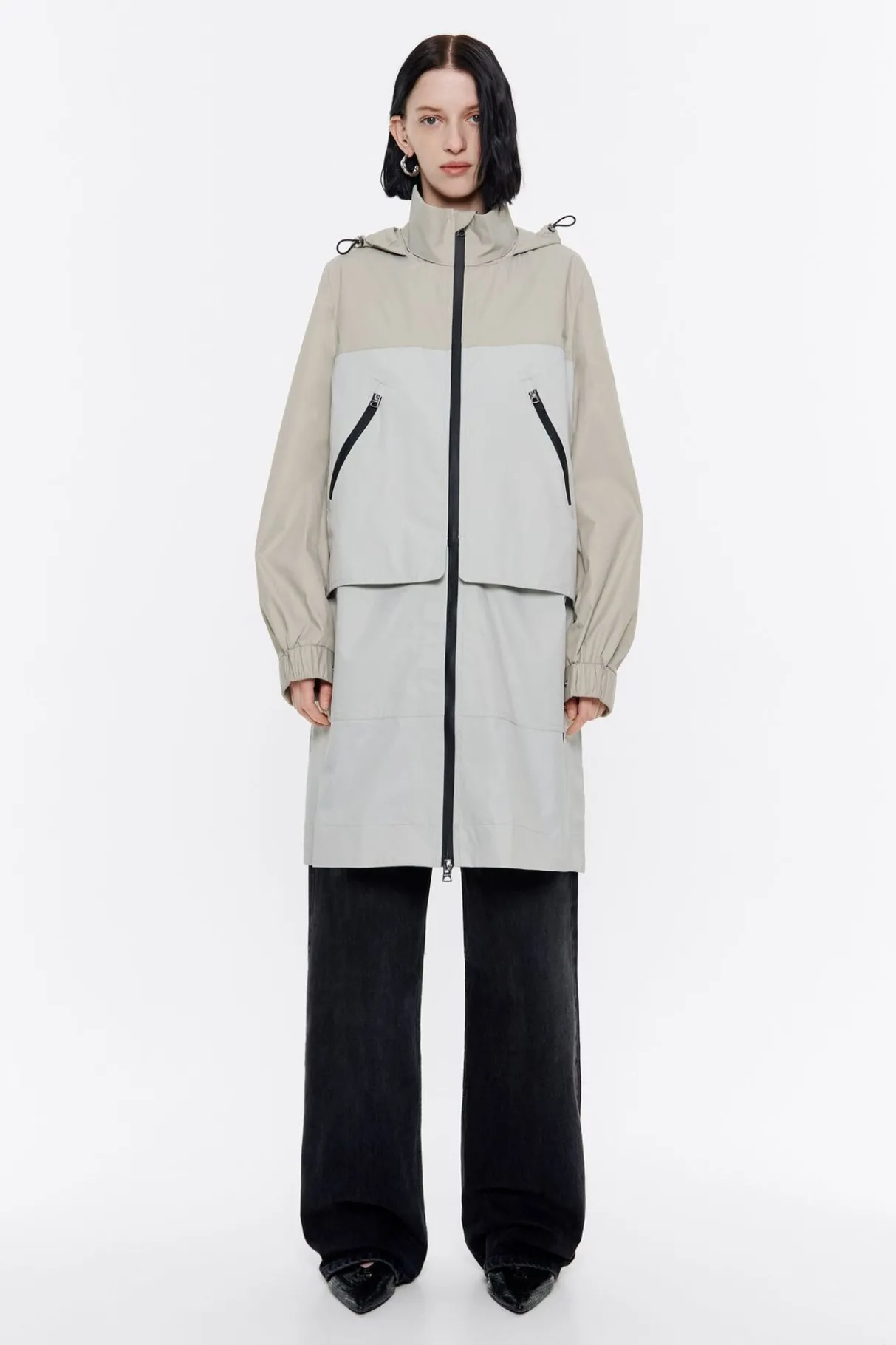 Mujer BIMBA Y LOLA Gabardinas Y Chaquetas<Gabardina Recta Bicolor