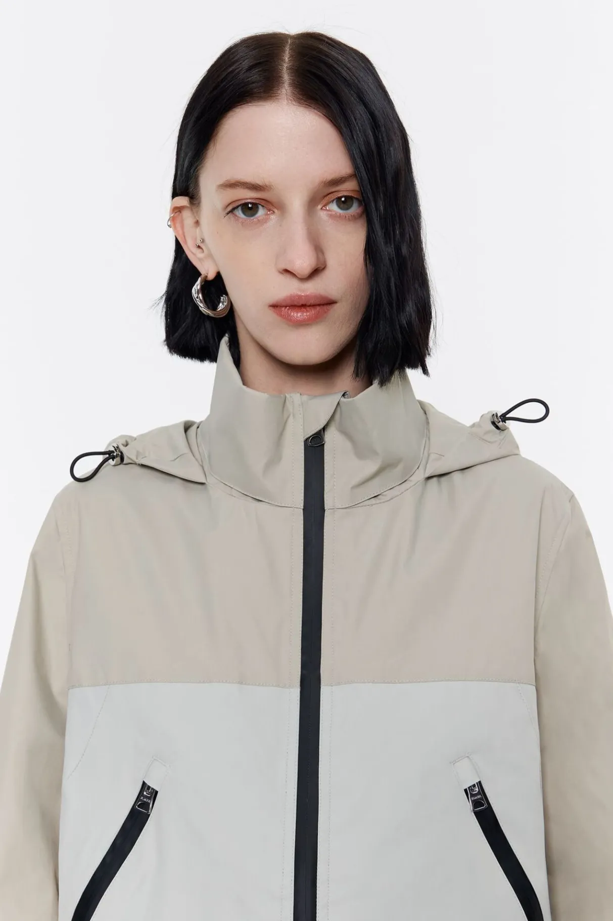 Mujer BIMBA Y LOLA Gabardinas Y Chaquetas<Gabardina Recta Bicolor